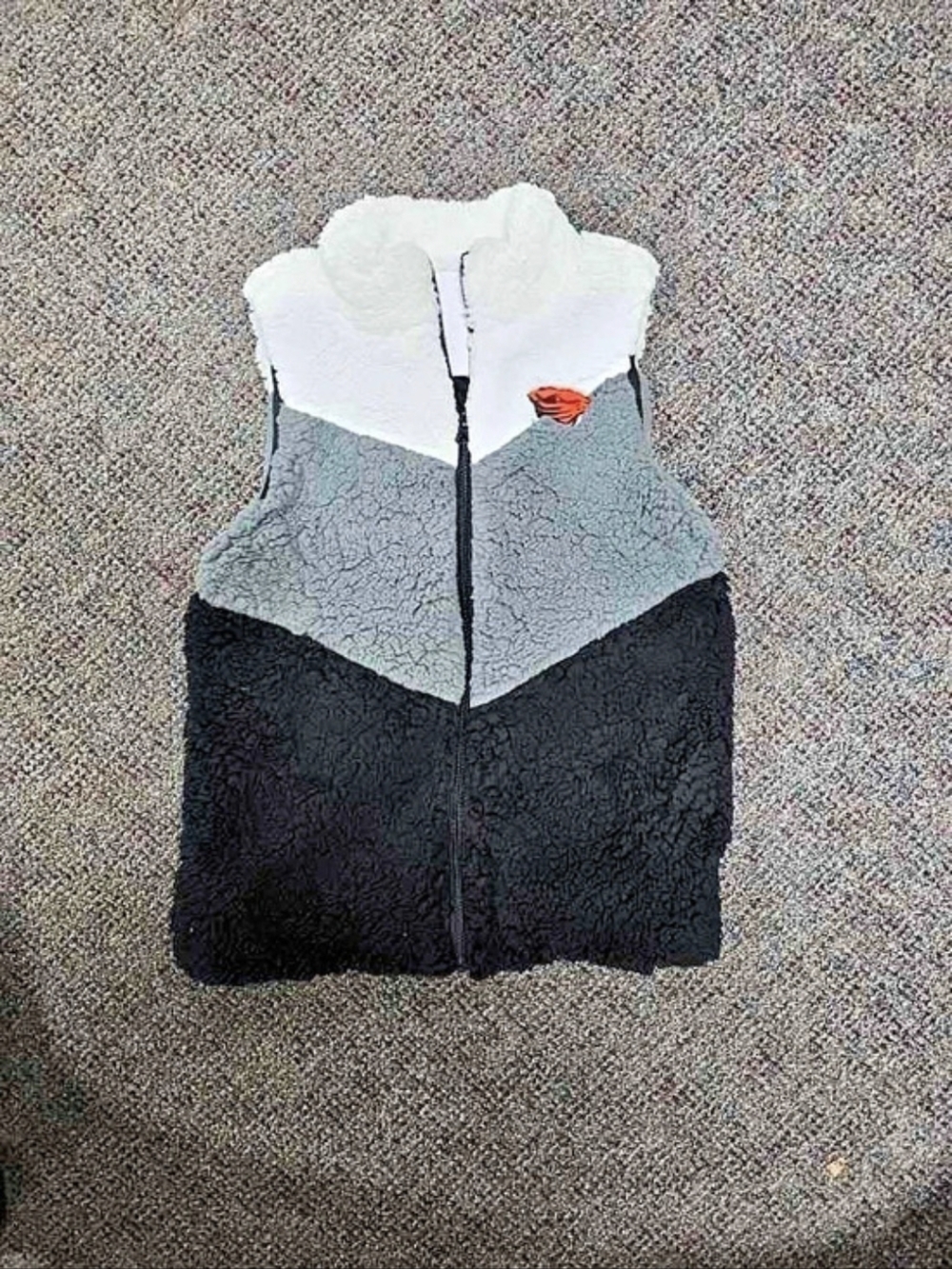 Women's Oregon State Beavers Fleece Vest Gray Black White Full Zip OSU X-Small